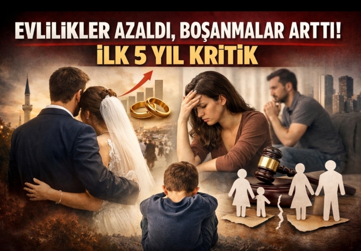 2025’te Evlilikler Azaldı, Boşanmalar Arttı: İlk 5 Yıl Kritik 