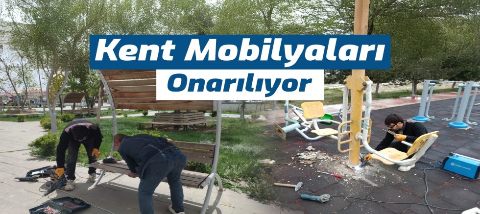Edremit’te Rüzgarın Zarar Verdiği Kent Mobilyaları Onarılıyor