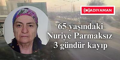 65 yaşındaki Nuriye Parmaksız 3 gündür kayıp
