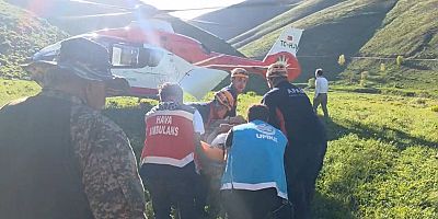 Van Gevaş’ta Dağda Mahsur Kalan Vatandaş Helikopterle Kurtarıldı